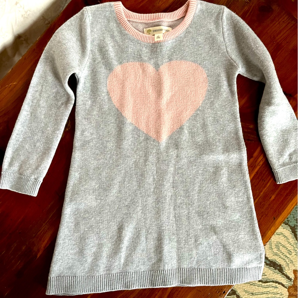 Toddler heart sweater dress
